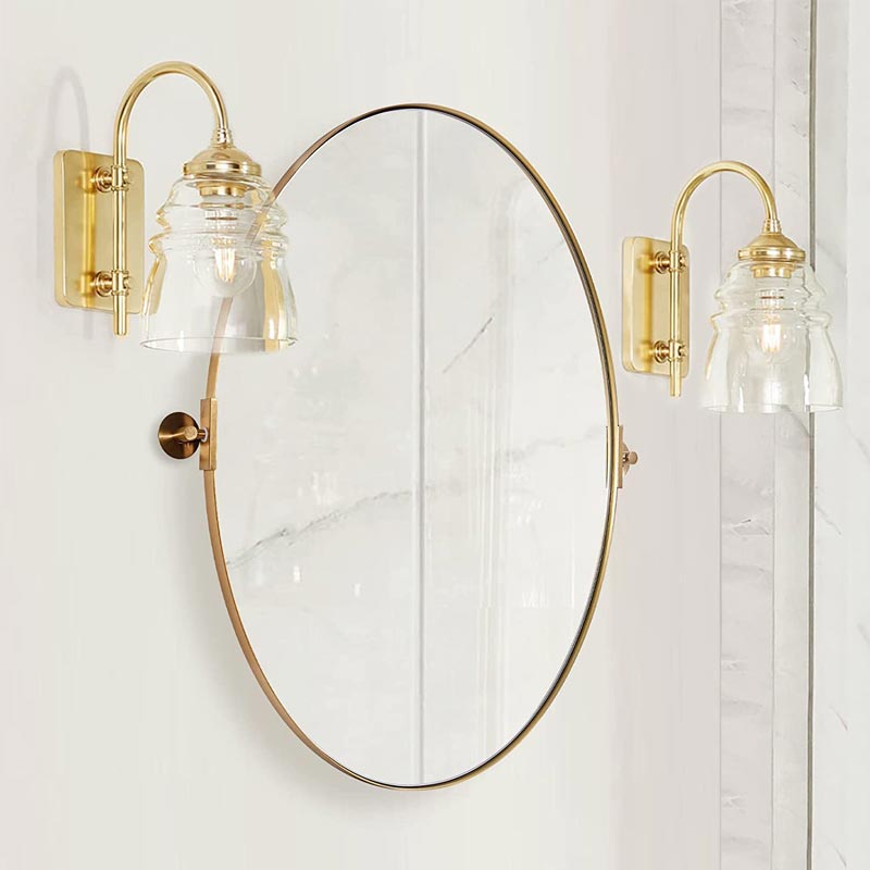 Framed Oval Mirror for Bathroom